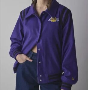 Los Ángeles Lakers Purple Jacket New Era NBA Collared Varsity Jacket